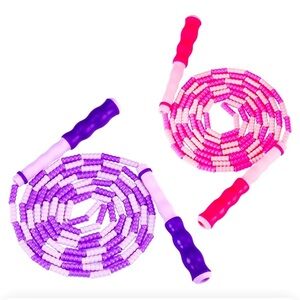 2 Pack Jump Rope Fitness Exercise Equipment Tangle-Free Adjustable Pink & Purple